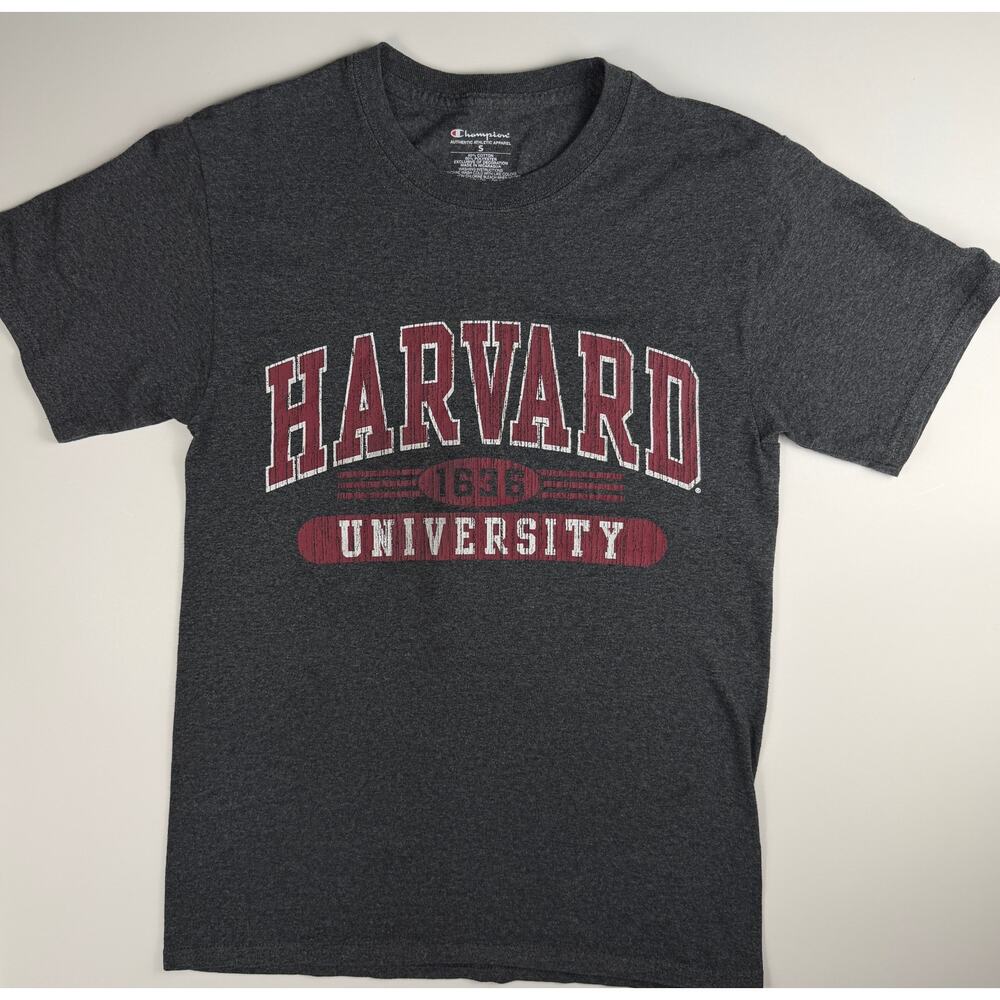 Champion Harvard University T Shirt Small Gray Ivy League College Graphic Tee